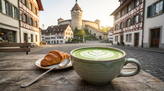 Here is a detailed image description designed to generate a high-quality, photorealistic blog header.

**Image Description for AI Generation:**

**Composition & Subject:**
A high-resolution, photorealistic eye-level shot of a cozy outdoor café scene. In t