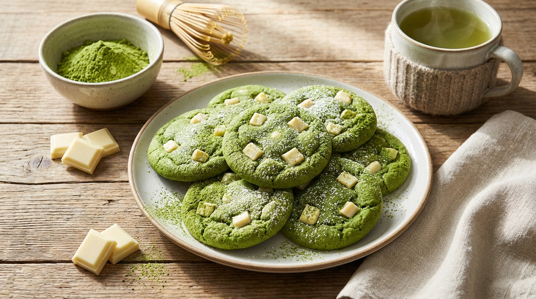 Himmlische Matcha Cookies mit weißer Schokolade: Einfaches Rezept